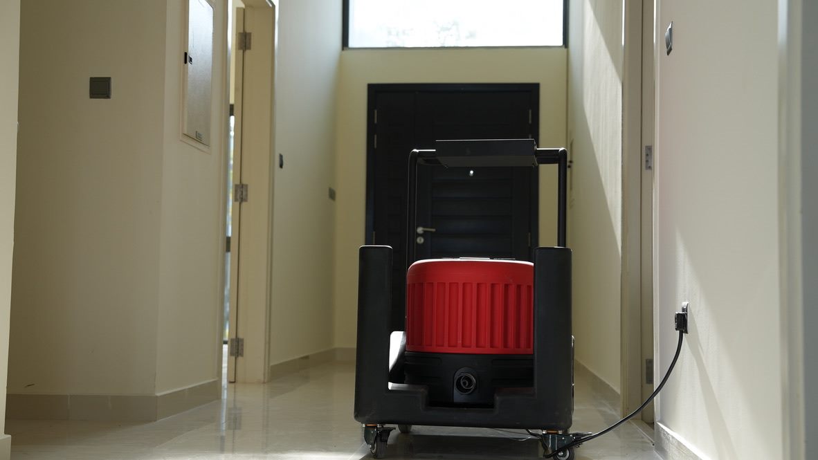 FSK Elite professional AC duct cleaning equipment inside a Dubai home